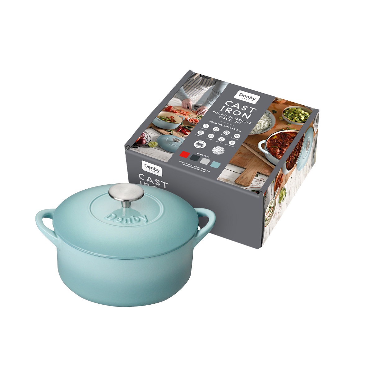 סיר קסרול יציקה תכלת 20 ס"מ