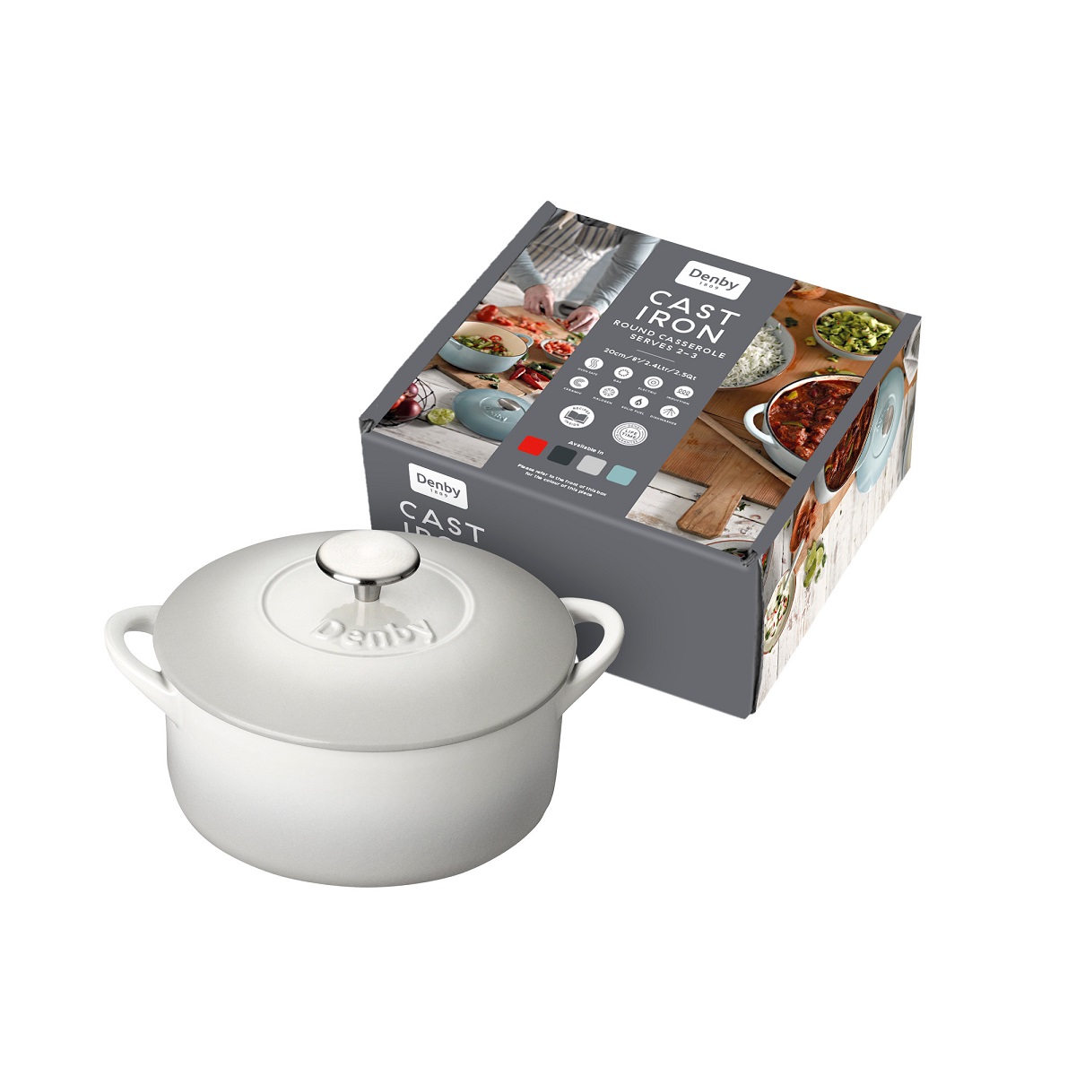 סיר קסרול יציקה לבן 20 ס"מ