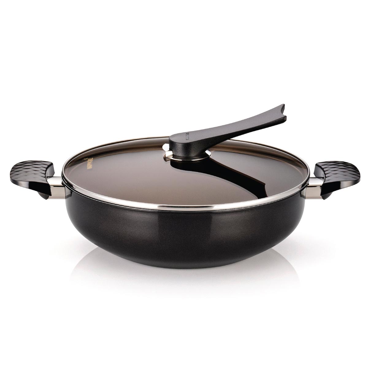 ווק 32 ס"מ ציפוי יהלום + מכסה Happycall