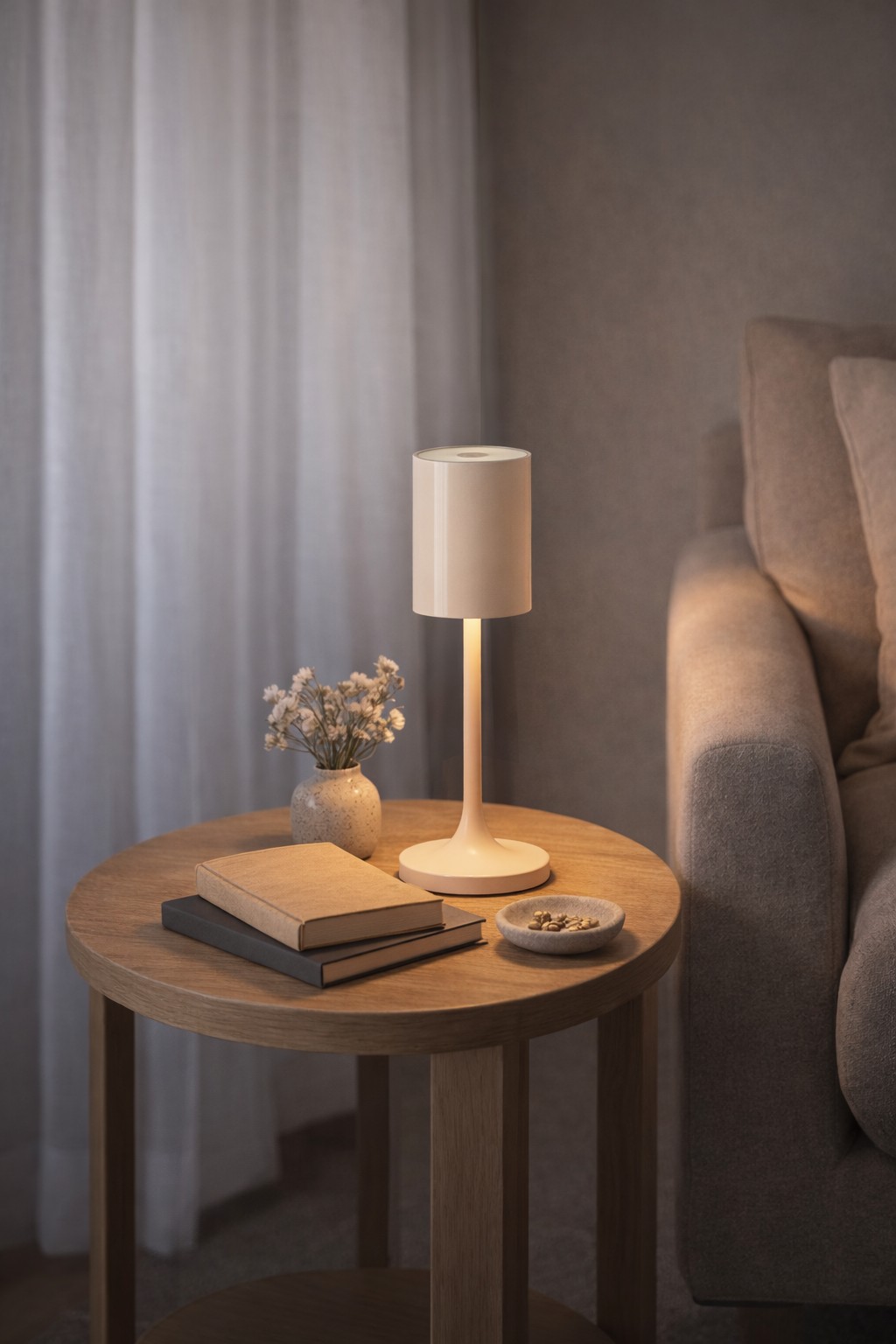 מנורה לבן פנינה קרמי 20 ס"מ VINA – תמונה 4